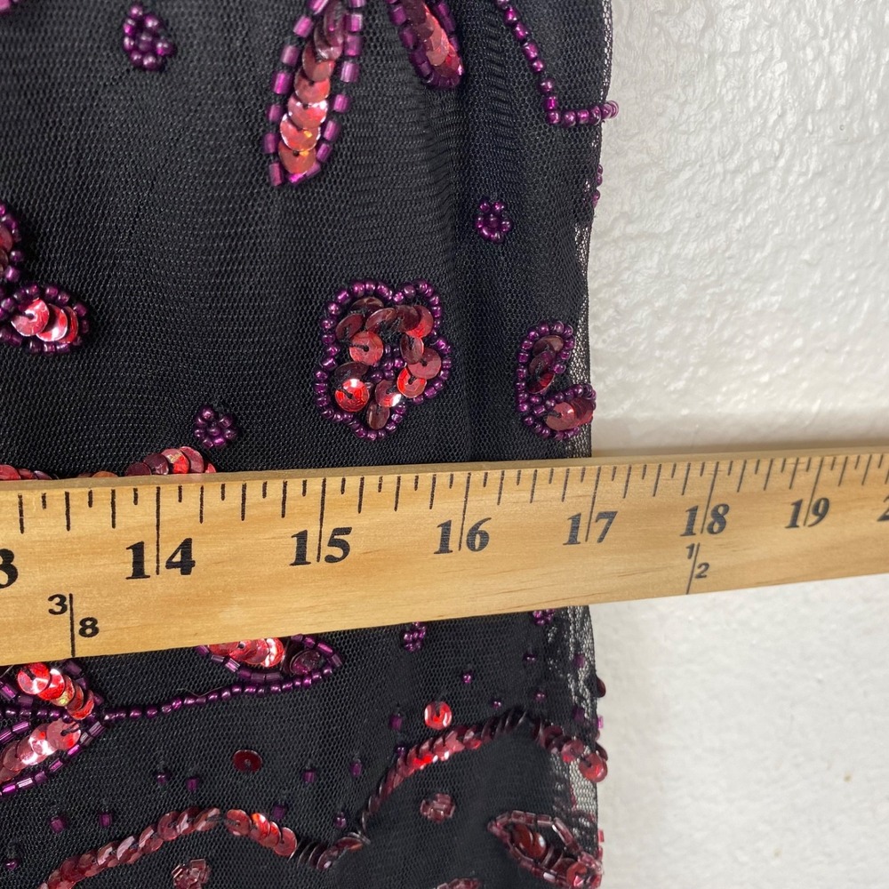 Adrianna Papell Women's Off Shoulder Beaded Sequins Cocktail Dress Black Sz 14 - Picture 16 of 16